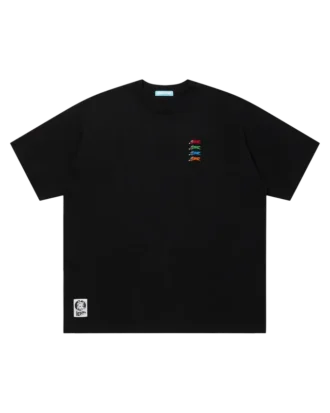 Bomuldst-t-shirt med broderet logo og Running Dog