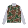 Burst camo halvprintet poplin-stribet skjorte Burst camo halvprintet poplin-stribet skjorte