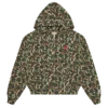 Camo-hætte med lynlås til kvinder