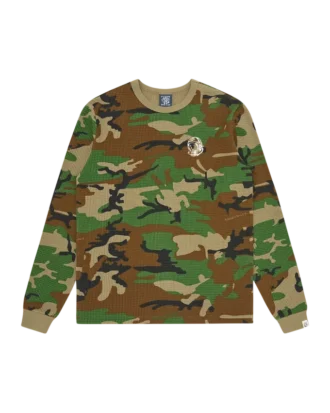 Camo-vaflet langærmet T-shirt