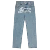 Denimbukser med ternet for