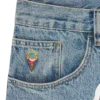 Denimbukser med ternet for