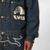 Denimjakke med mågeprint og broderi Denimjakke med mågeprint og broderi
