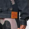 Denimjakke med mågeprint og broderi Denimjakke med mågeprint og broderi