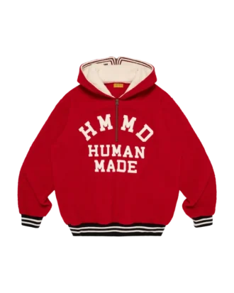 Fleece-pullover med halv lynlås