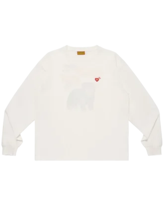 Grafisk langærmet T-shirt