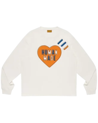 Grafisk langærmet T-shirt