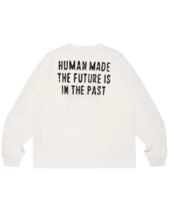 Grafisk langærmet T-shirt