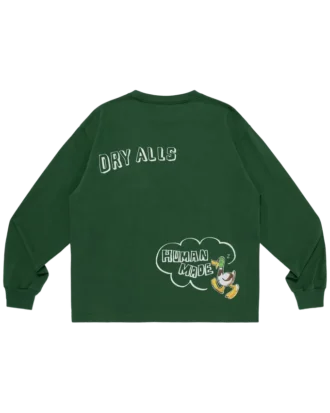 Grafisk langærmet T-shirt