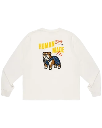 Grafisk langærmet T-shirt