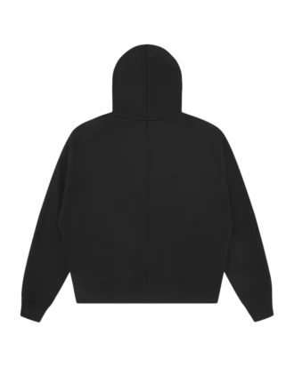 Hætte med lynlås og stort script-logo