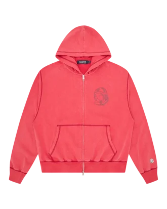 Oversized college-hoodie med gennemgående lynlås