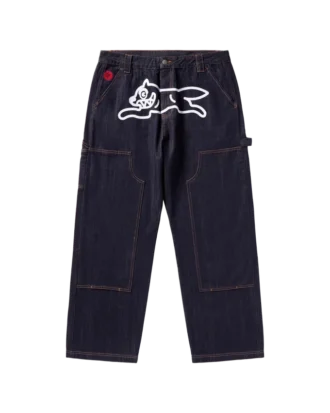 Selvedge-running dog-bukser i denim med løbende hund