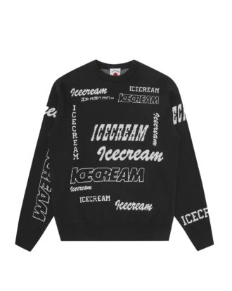 Strikket T-shirt med rund hals og flere logoer
