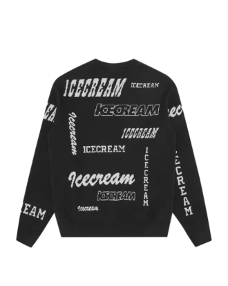 Strikket T-shirt med rund hals og flere logoer