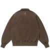 Sweatshirt med broderet logo og halv lynlås